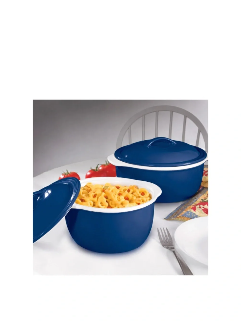 Corelle Coordinates Cobalt Blue 1.5 Qt Covered Stoneware Casserole Dish w/Lid